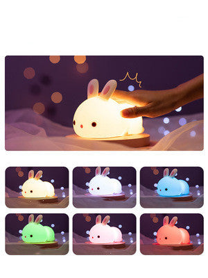 New Year's Gift Rabbit Silicone Lamp Pat Feeding Creative Night Light Children Toy