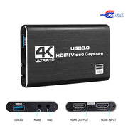 HDMI-Videoaufnahmekarte, 4K-Bildschirmaufnahme, USB 3.0