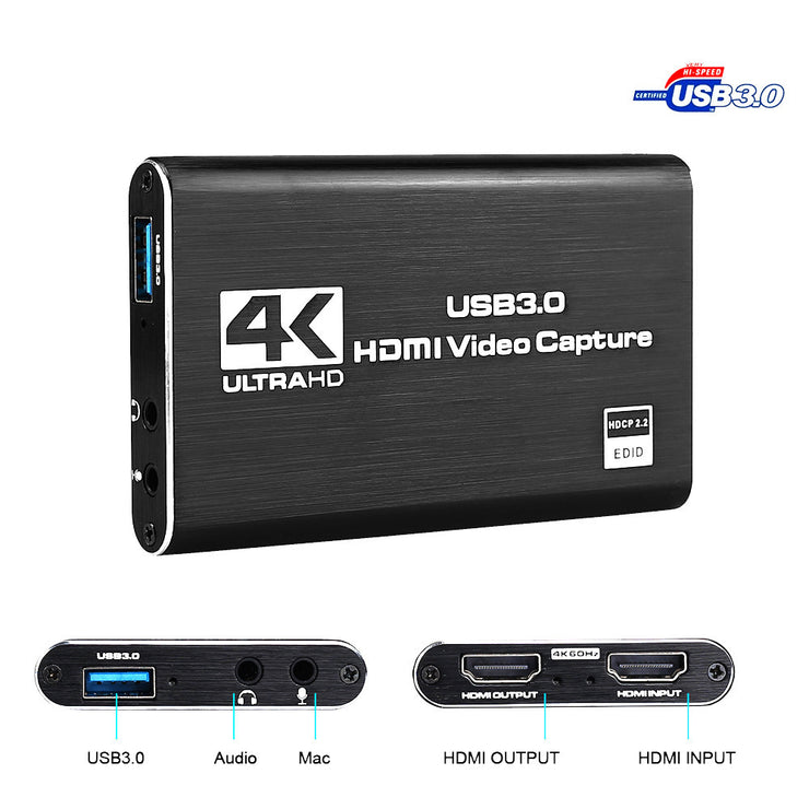 HDMI-Videoaufnahmekarte, 4K-Bildschirmaufnahme, USB 3.0