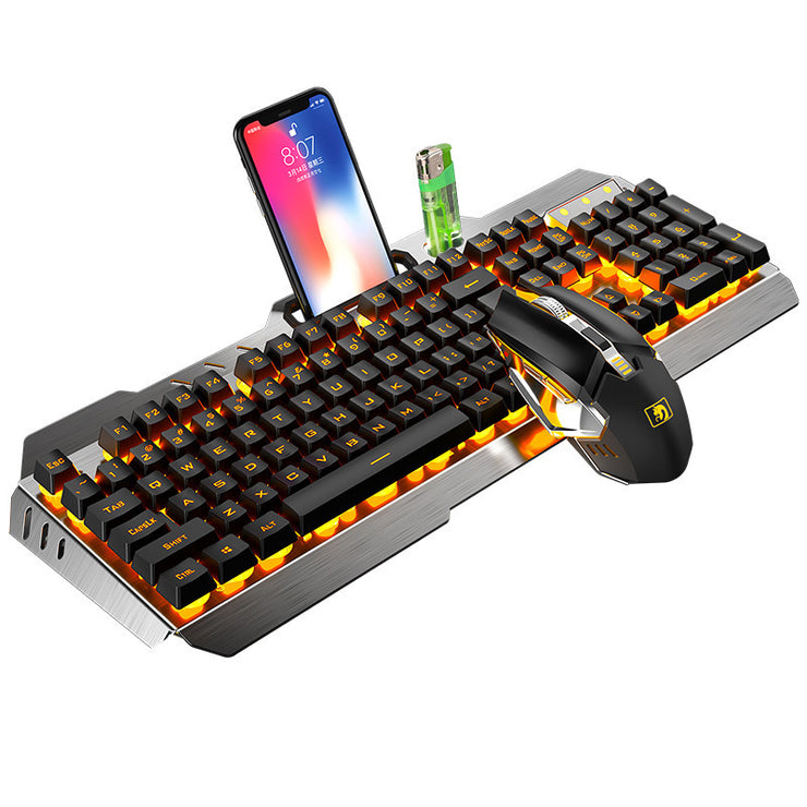 Drahtlose Lade Tastatur und Maus Set beleuchtet