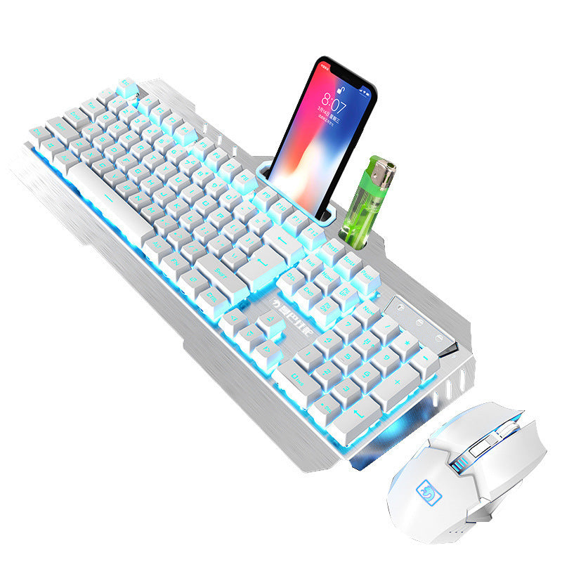 Drahtlose Lade Tastatur und Maus Set beleuchtet