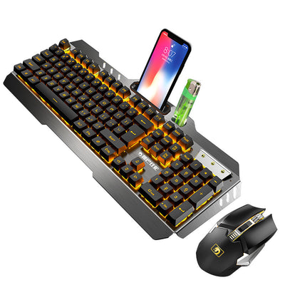 Drahtlose Lade Tastatur und Maus Set beleuchtet