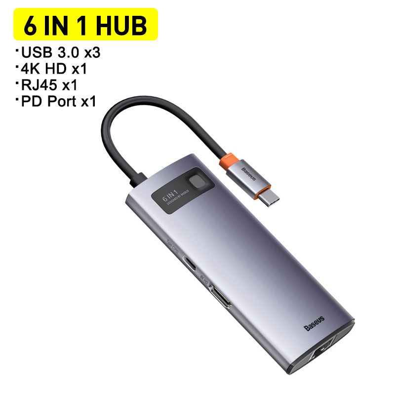 Hub Multi-function Docking Station 4K HD USB Notebook 6-in-1