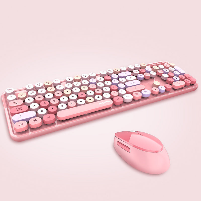 Drahtlose Tastatur und Maus Farbe Lippenstift Punk