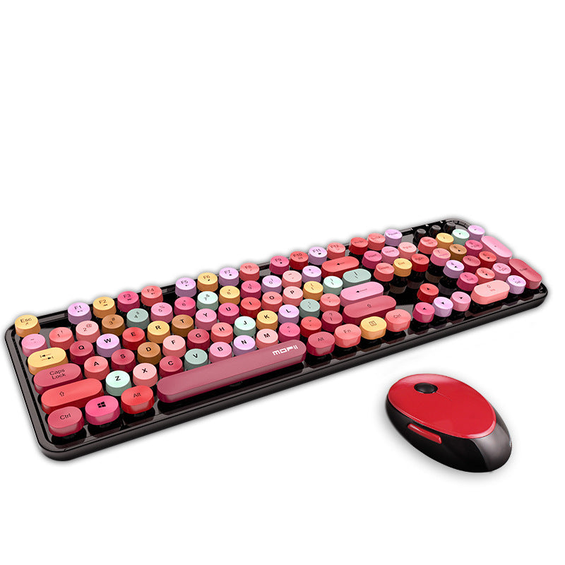 Wireless Keyboard and Mouse Color Lipstick Punk