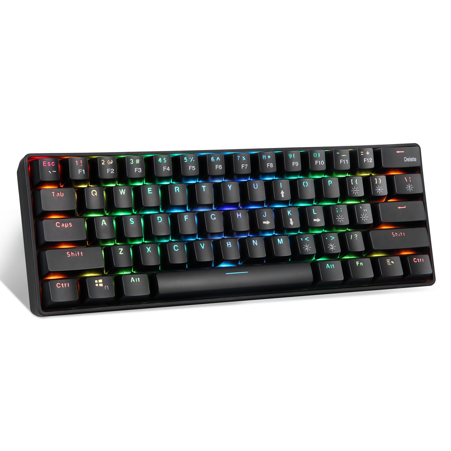 Upgraded 2.4G Wireless Dual Mode RGB Mechanical Keyboard with 61 Keys