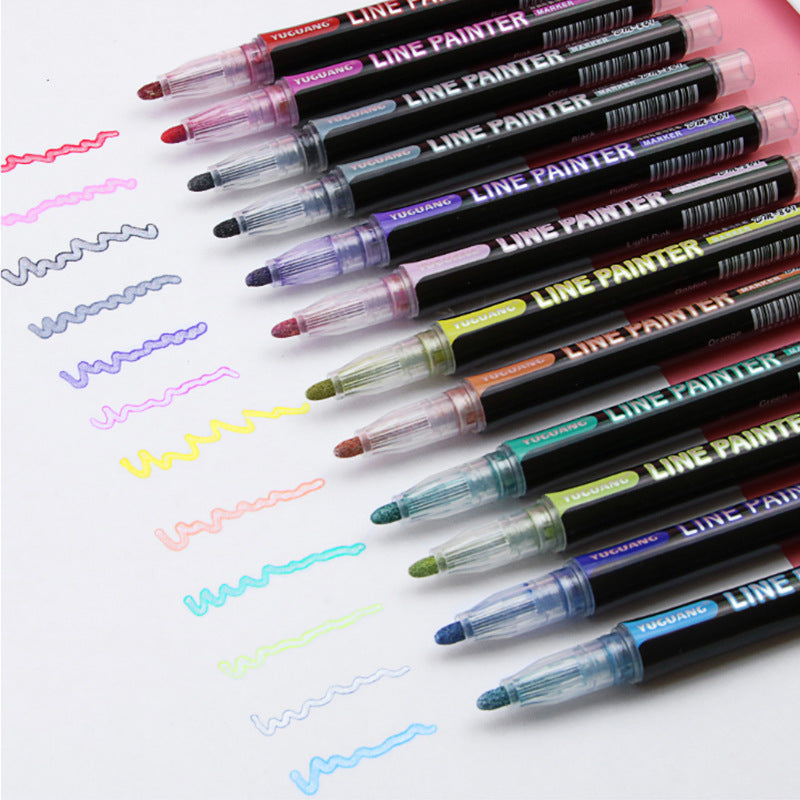 Outline Hand Highlighter 12 Colors Set