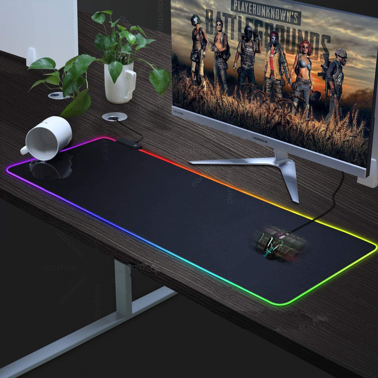 Luminous RGB Mouse Pad Lights Symphony Game LED Rubber Table Mat