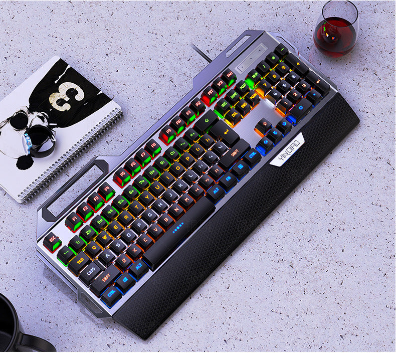 Silver Carving K100 Metal Real Mechanical Keyboard Luminous