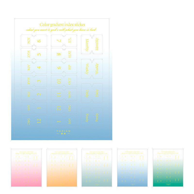 Yunmu Groceries Symphony Gradient Morandi Label Sticker