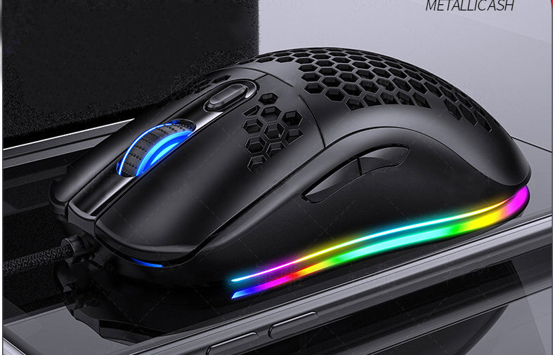 Mechanical wired gaming mouse with RGB lights