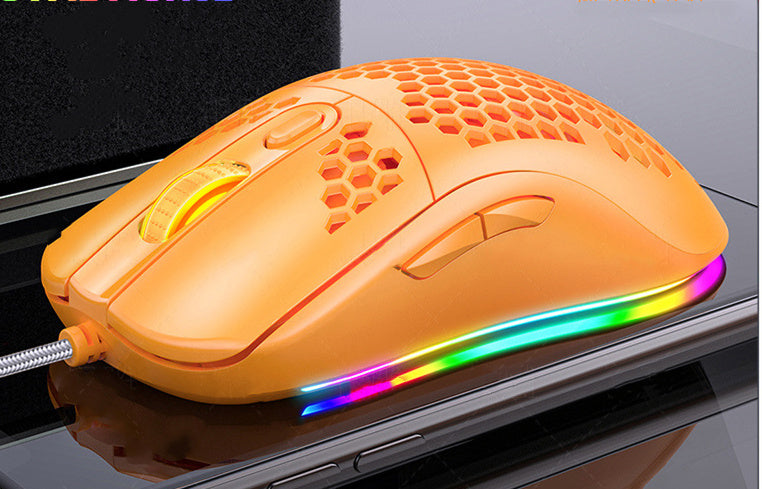 Mechanical wired gaming mouse with RGB lights