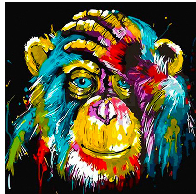 Huacan 5D Diy Diamond Embroidery Cross Stitch Monkey Diamond Painting