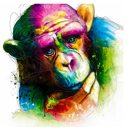 Huacan 5D Diy Diamond Embroidery Cross Stitch Monkey Diamond Painting