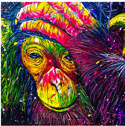 Huacan 5D Diy Diamond Embroidery Cross Stitch Monkey Diamond Painting