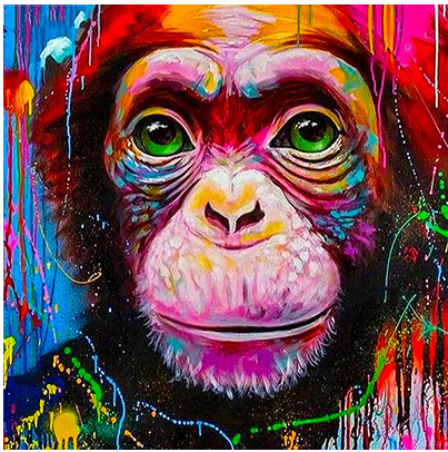 Huacan 5D Diy Diamond Embroidery Cross Stitch Monkey Diamond Painting