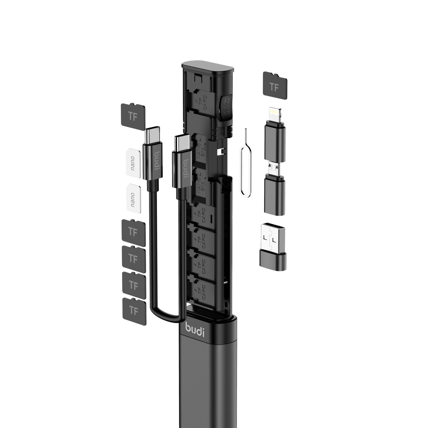 BUDI 9-in-1 Multifunktions-Smart-Adapter-Kartenspeicher