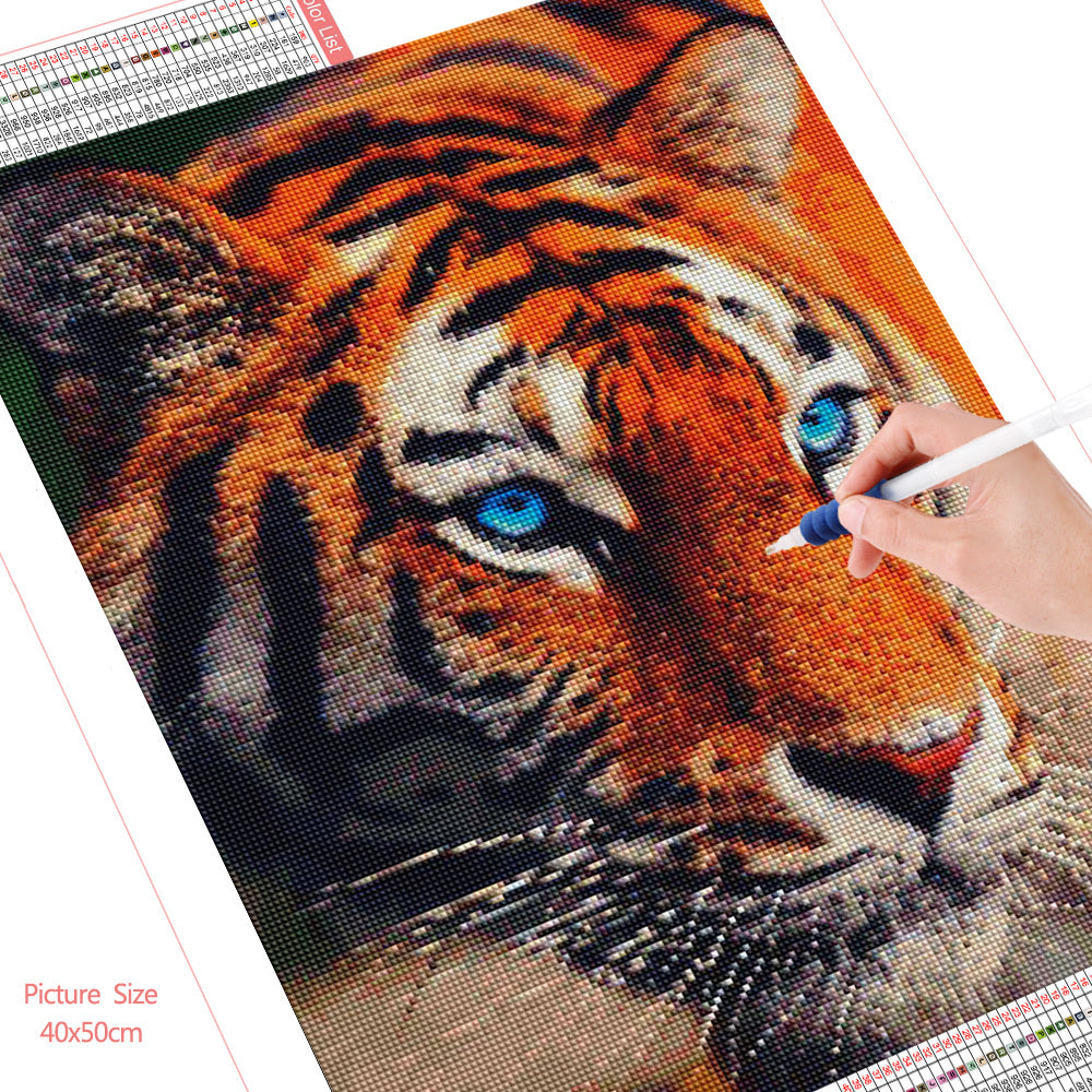 HUACAN Diamond Painting Tiger Mosaic Embroidery Animal Cross Stitch Rhinestone Picture Wall Decoration