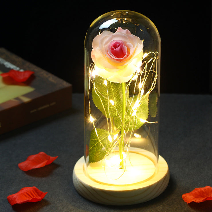 Lampe mit Glasschirm „Rosé“