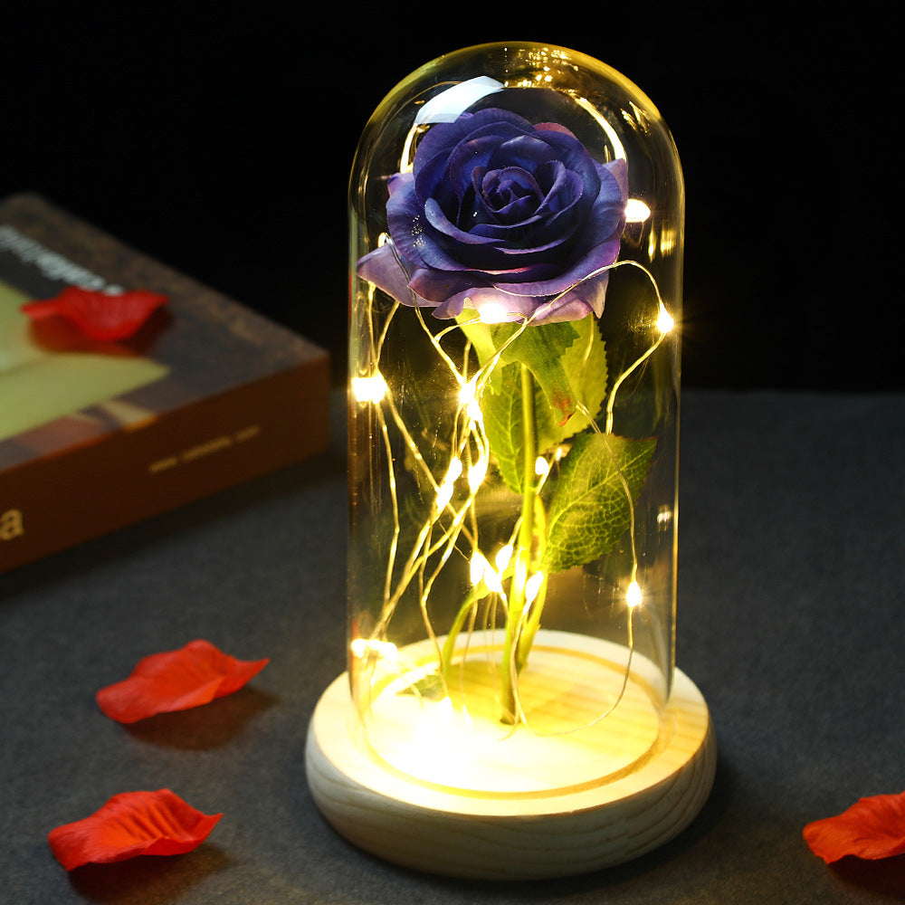 Glass Shade Rose Lamp