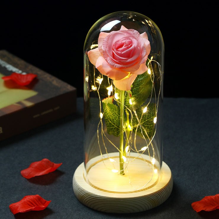 Lampe mit Glasschirm „Rosé“