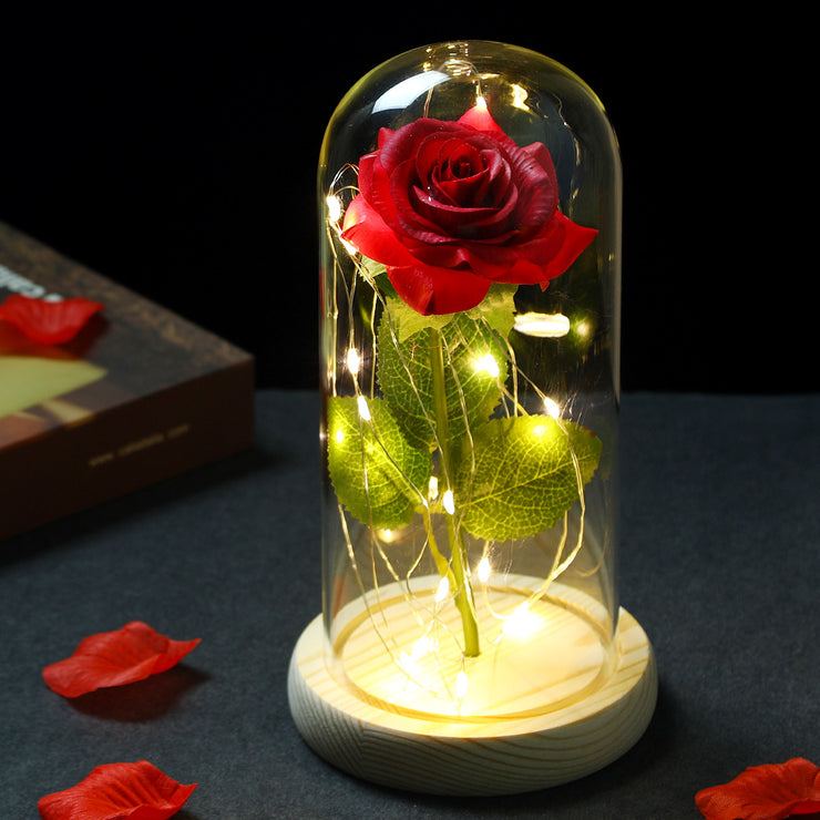 Lampe mit Glasschirm „Rosé“