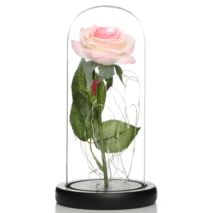 Lampe mit Glasschirm „Rosé“