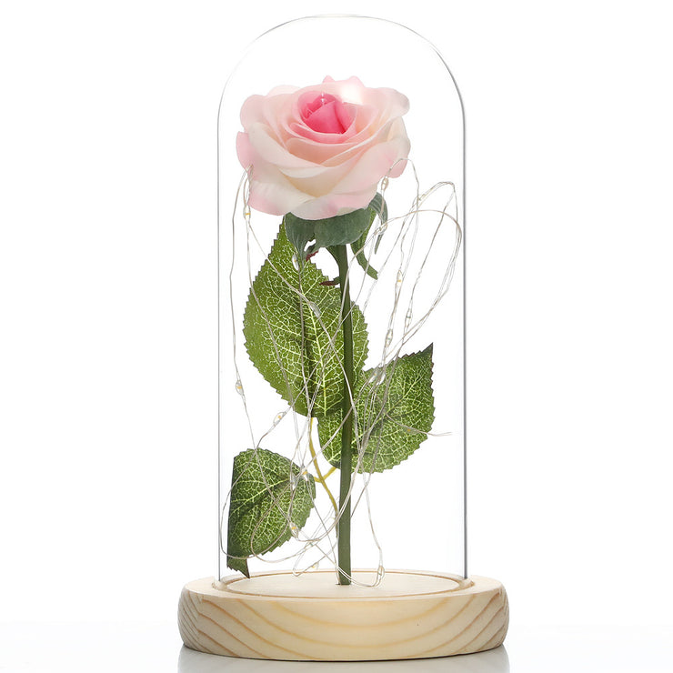 Lampe mit Glasschirm „Rosé“