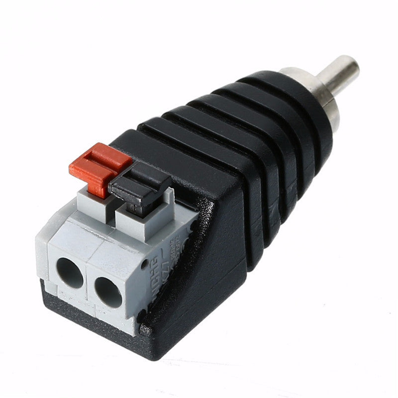 Mayitr 1pc Speaker RCA Connector Universal Wire AV Cable to Audio Male RCA Adapter Jack Press Plug Cabe for Audio Cable