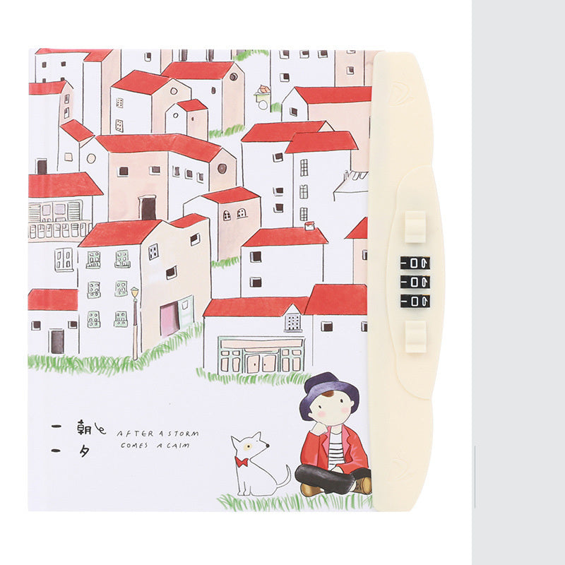 Children'S Codebook With Lock Notebook Cartoon Student Diary Book Korean Version Small  And Cute Note