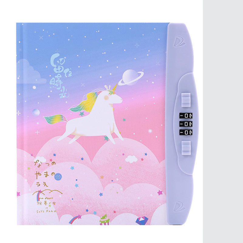 Children'S Codebook With Lock Notebook Cartoon Student Diary Book Korean Version Small  And Cute Note