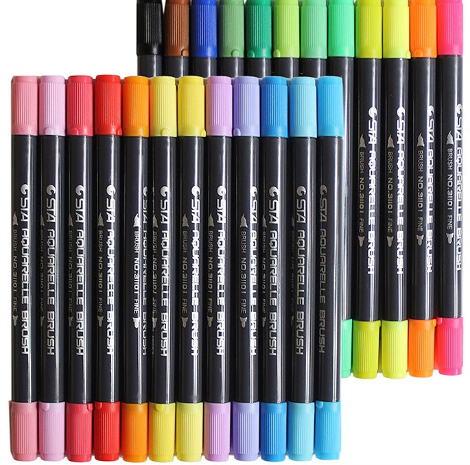 STA 80 Colors Set Water-Based Ink Felt-Tip Pens