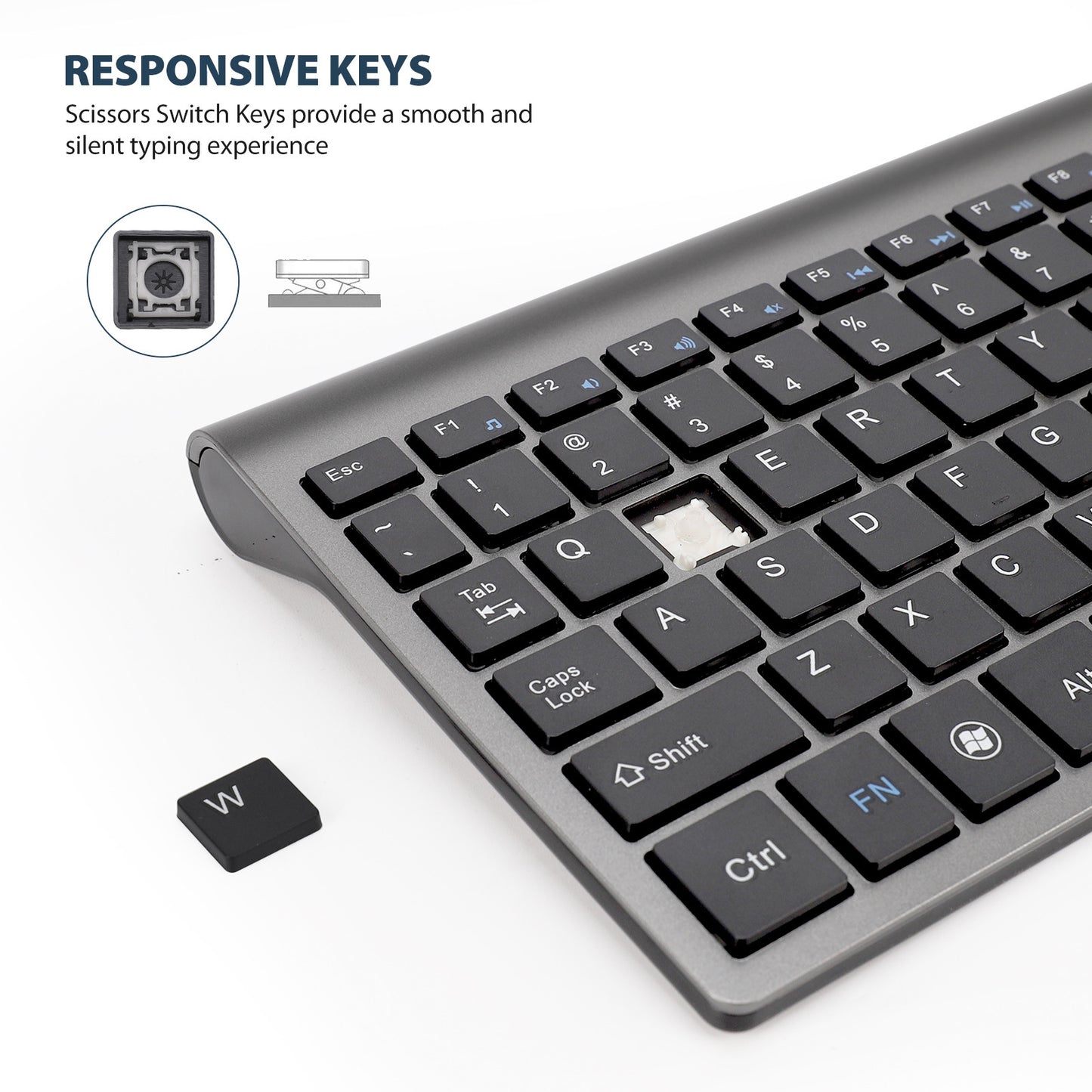 Drahtlose Tastatur USB Mini Stille Laptop Ultra-Dünne Tastatur