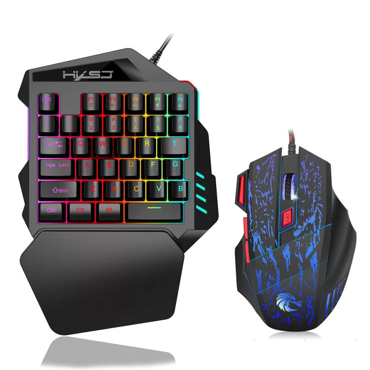 Bunte Einhand-Gaming-Tastatur Compact