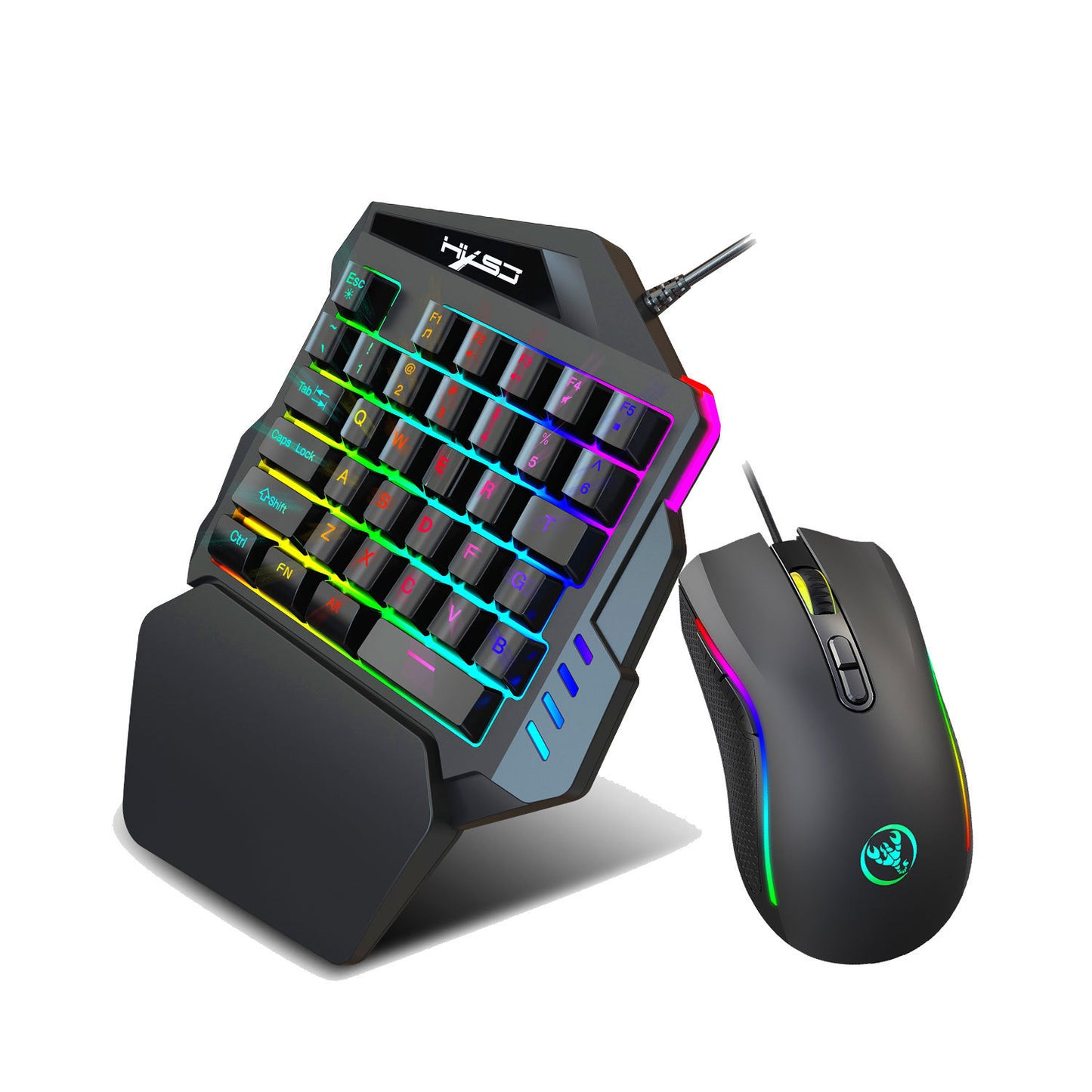 Bunte Einhand-Gaming-Tastatur Compact