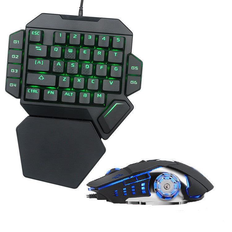 One-handed wired mechanical keyboard, for the left hand