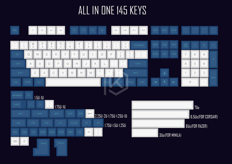 Blau-Weiß Mechanische Tastatur