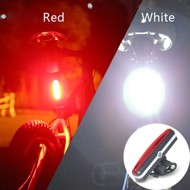 USB Rechargeable Bicycle Riding COB Tail Light Mountain Bike Bicycle LED Safety Warning Light Flashing Rear Light