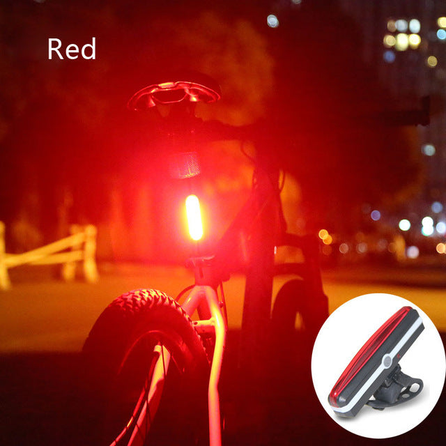 USB Rechargeable Bicycle Riding COB Tail Light Mountain Bike Bicycle LED Safety Warning Light Flashing Rear Light