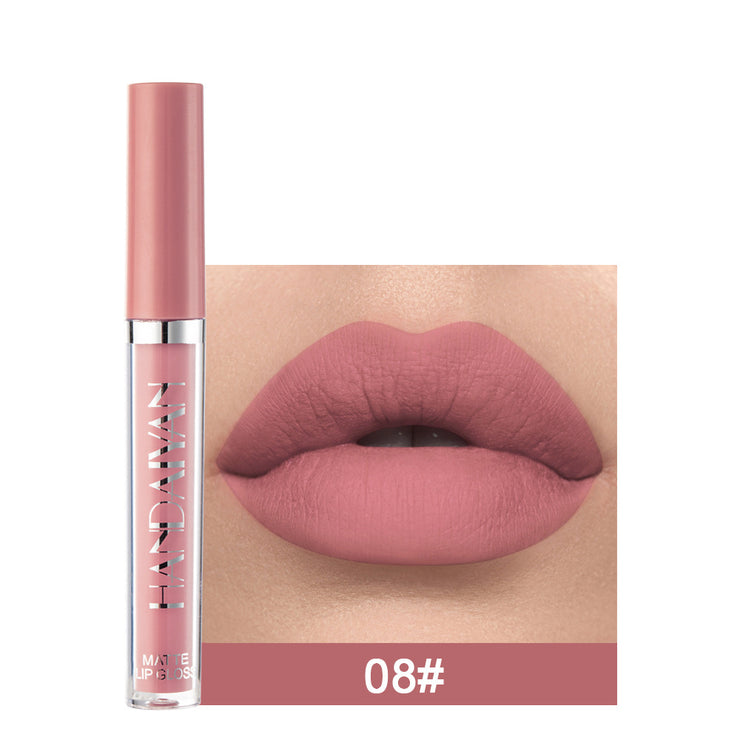 Handaiyan Matte Lip Glaze Flüssiger Lippenstift Mini Tube Lipgloss Wasserdicht Antihaft-Cup Lipgloss Echt