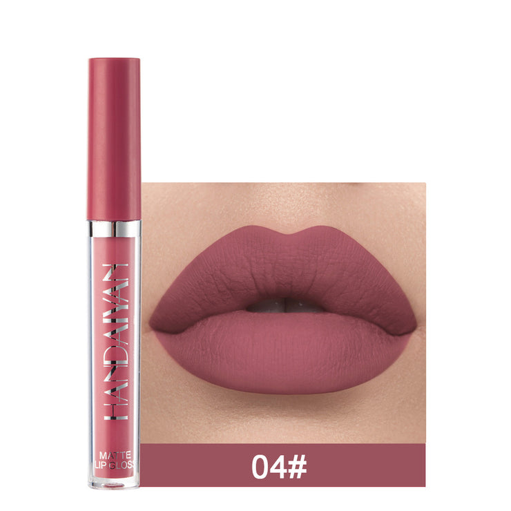 Handaiyan Matte Lip Glaze Flüssiger Lippenstift Mini Tube Lipgloss Wasserdicht Antihaft-Cup Lipgloss Echt