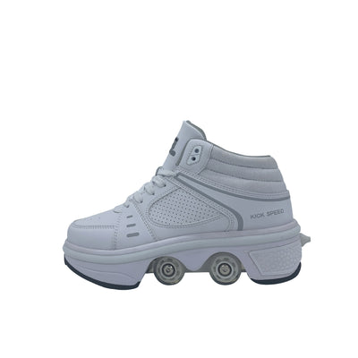 Dual-Zweck Rollschuhe, Verformt Schuhe, Zweireihig Rollschuhen