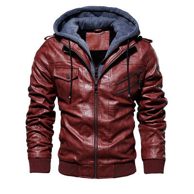 Wintermode Motorrad Lederjacke Männer Slim Fit Schräger Reißverschluss PU Jacken Herbst Herren Leder Biker Mäntel Warme Streetwear