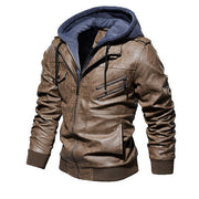 Wintermode Motorrad Lederjacke Männer Slim Fit Schräger Reißverschluss PU Jacken Herbst Herren Leder Biker Mäntel Warme Streetwear