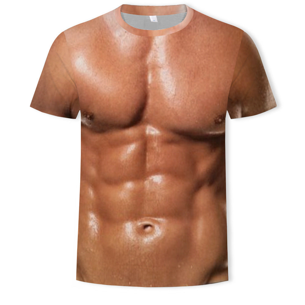 Muscular Men Printed Short Sleeve