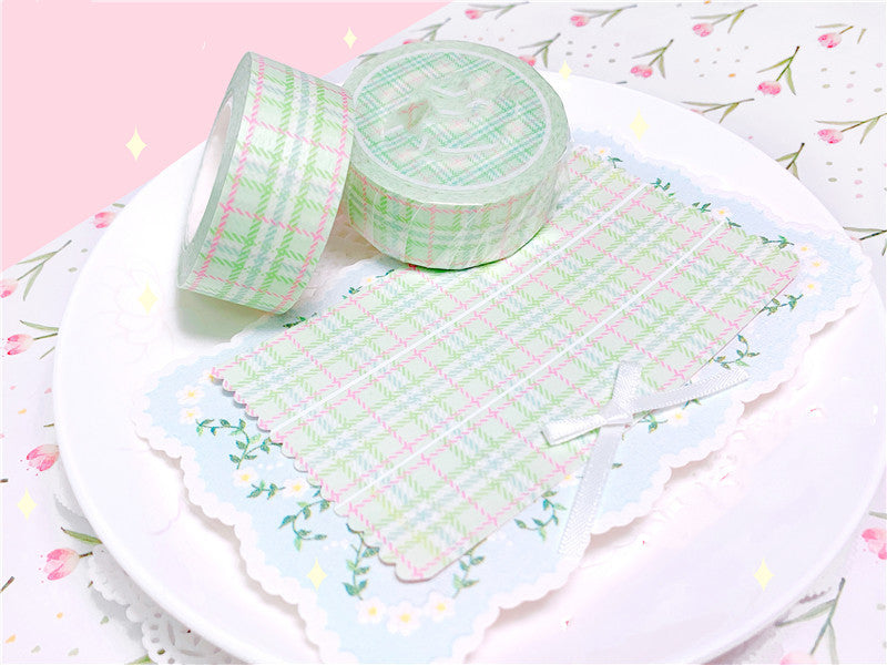 Hand account decorative plaid paper tape