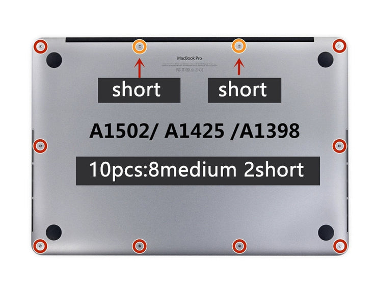 Anwendbar auf Macbook Retina A1502 Unterschalenschraube A1398 Hintere Abdeckungsschraube A1425 Schraube