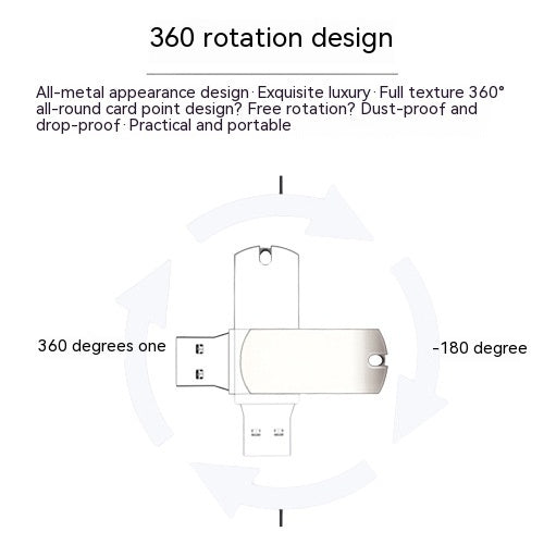 USB Disk 16g Small Fat High-speed Metal Rotation