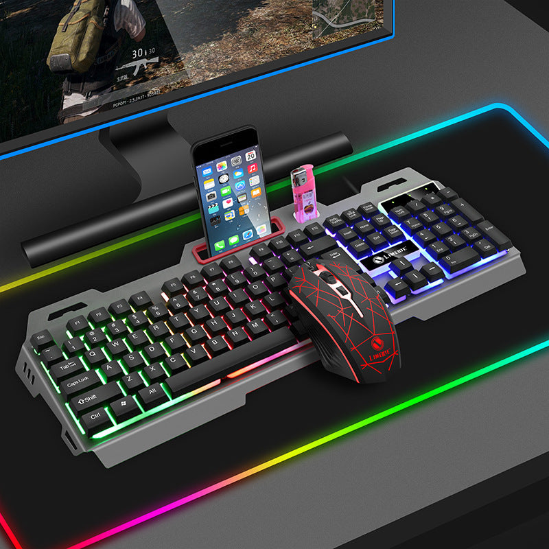 Game Luminous Keyboard Mouse Suit E-sports Machinery Feel Key Mouse