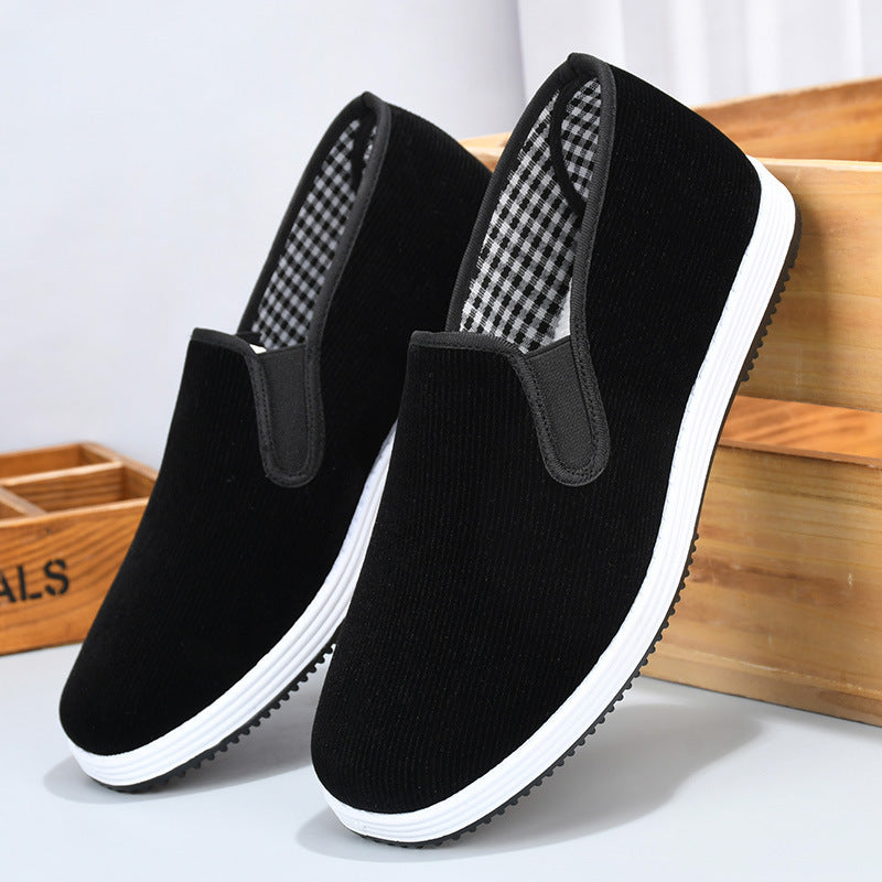 Corduroy Slip-on Comfortable And Lightweight Breathable Wear-resistant Leisure Cloth Shoes